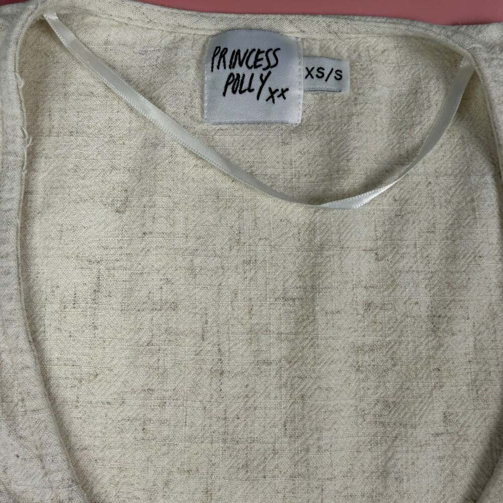 Princess Polly Cream Oversized Babydoll Smock Mini Dress XS/S - Picture 5 of 6
